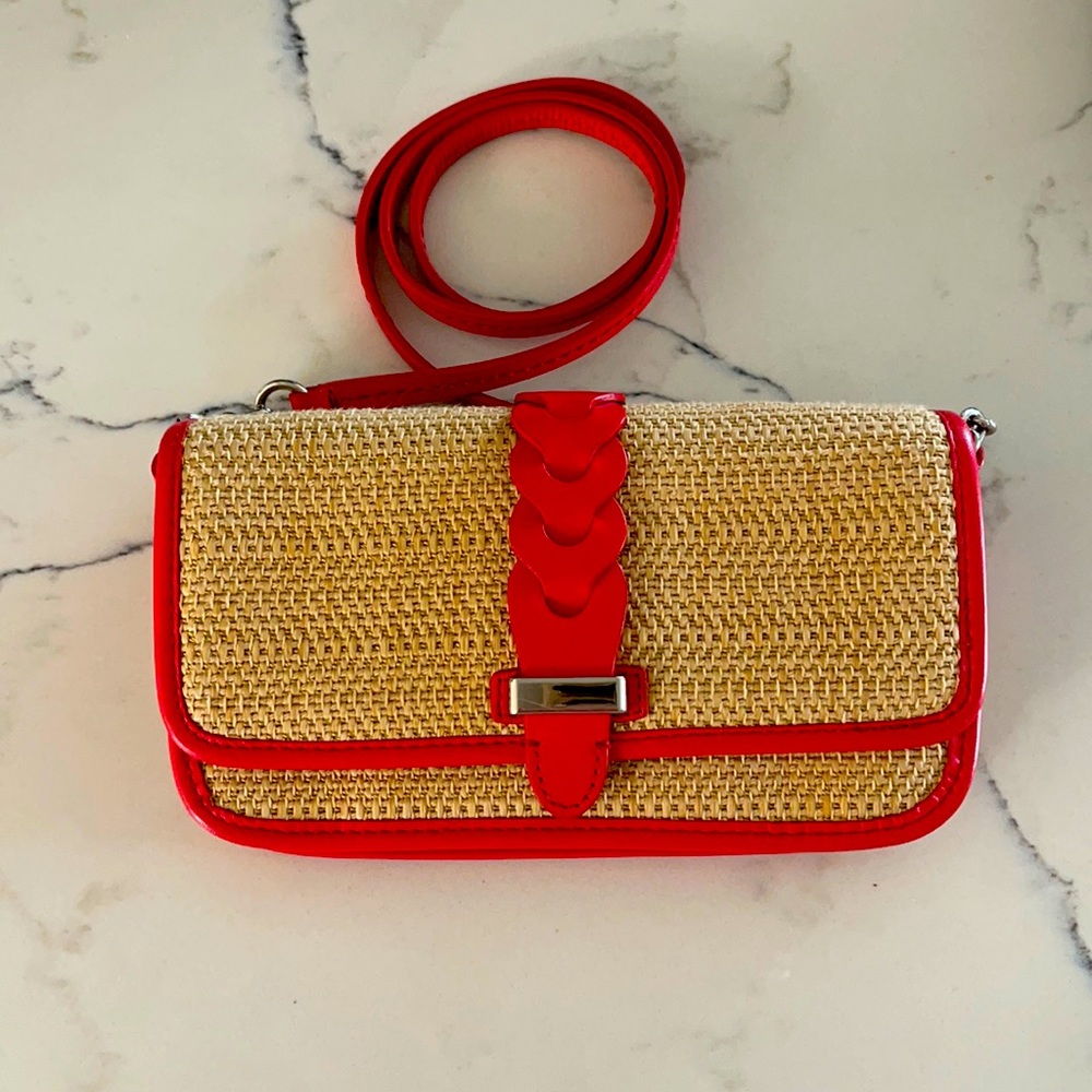 Cole haan Bedford crossbody clutch straw purse